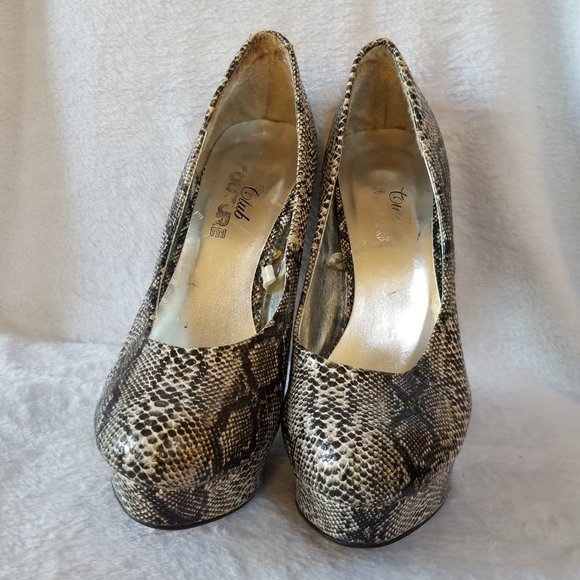❤️🛍️Club Couture Snake Embossed Platform Stiletto Heels  Size 6❤️🛍️ - Picture 6 of 15